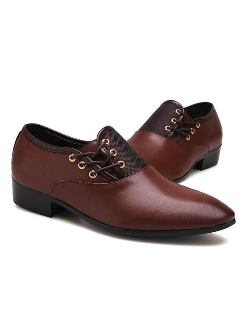 Mænds Snørebånd Monk Strap Slip On Dress Loafers - Kaffe Brun