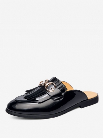 Mænds Sort Loafer Mules Flat Casual Sko