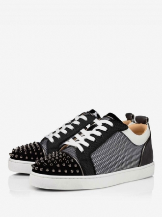 Mænds Spiked Snørebånd Mesh Low Top Sneakers Prom Festsko