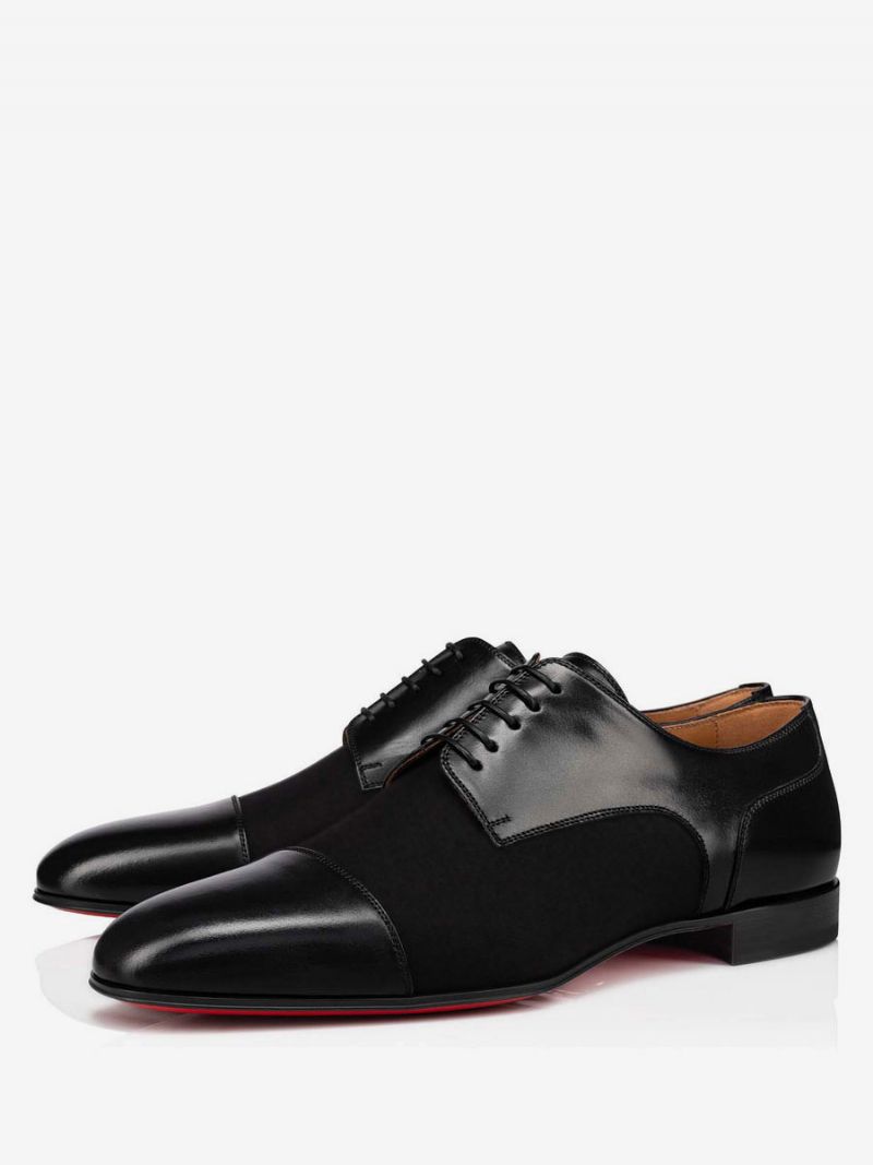 Mænds Syning Cap Toe Dress Oxfords Ruskind Leatherprom Bryllupssko