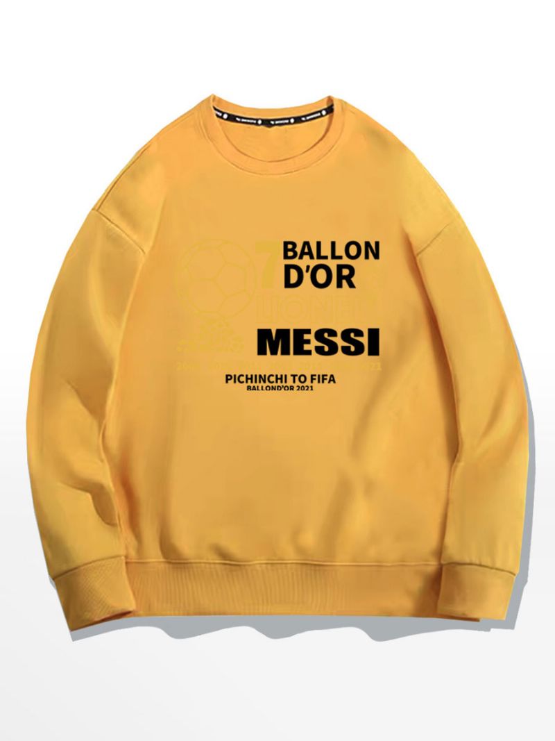 Messi Ballon D'or Sweatshirt Herre Top - Gul