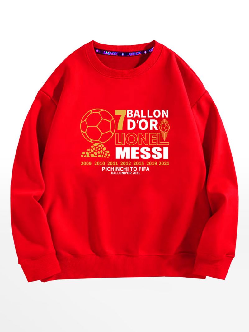 Messi Ballon D'or Sweatshirt Herre Top - Rød