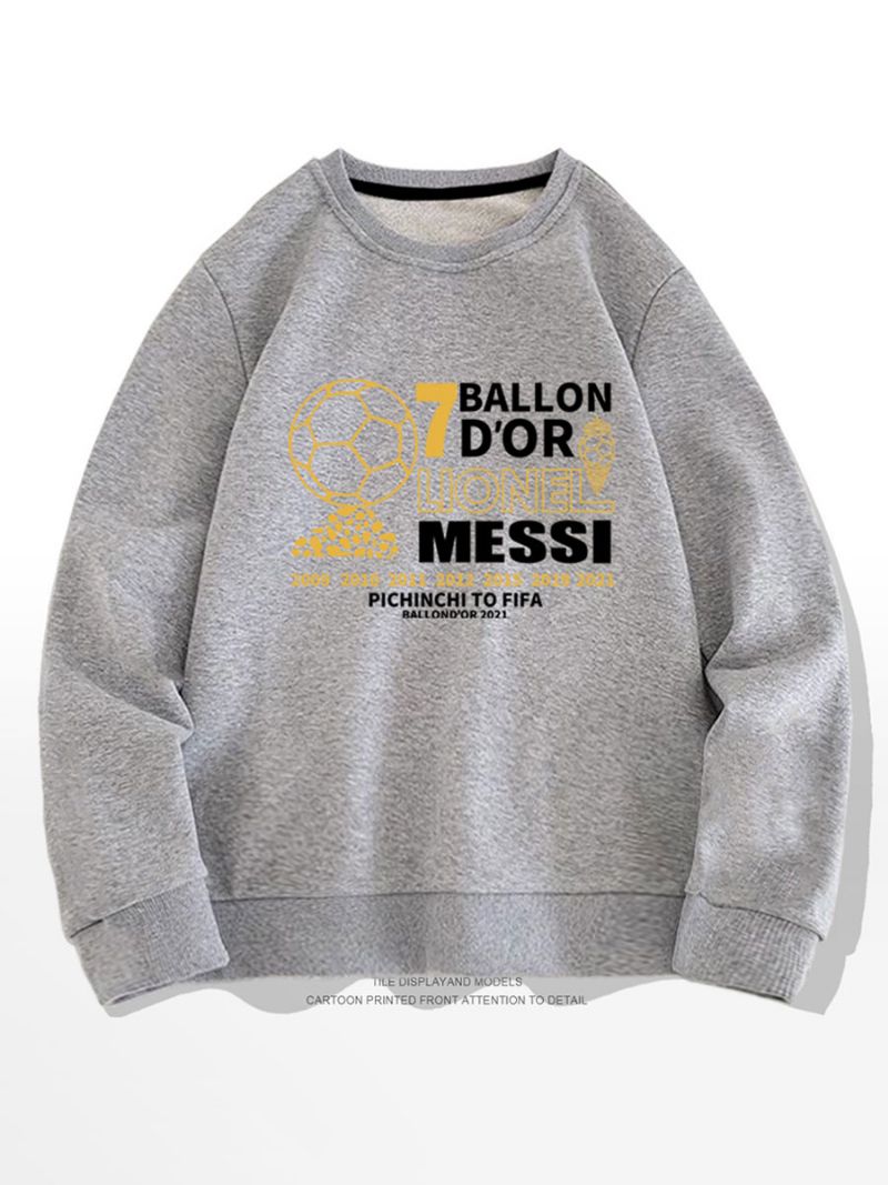 Messi Ballon D'or Sweatshirt Herre Top - Lysegrå