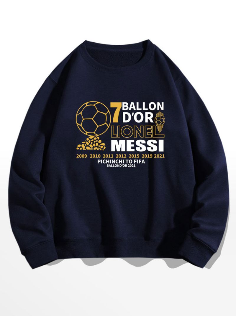 Messi Ballon D'or Sweatshirt Herre Top - Dybblå