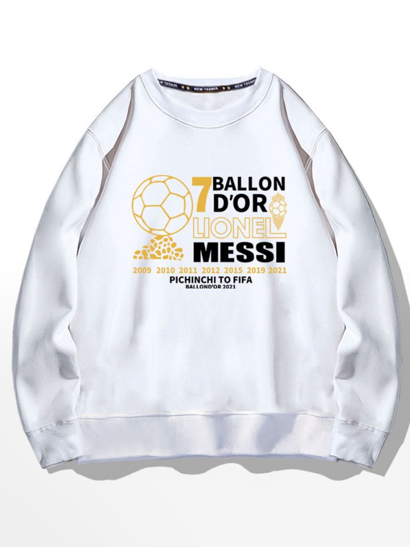 Messi Ballon D'or Sweatshirt Herre Top - Hvid