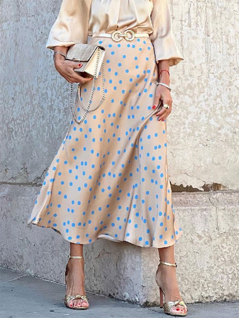 Nederdel Til Damer Guld Polka Dot Lang Maxi Dame Underdele