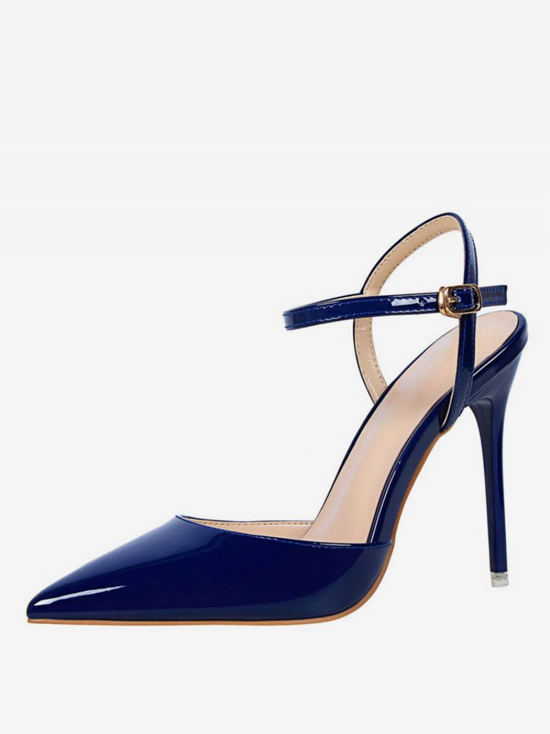 Nøgen Højhælede Spidstå Slingback Pumps Til Kvinder - Mørk Navy