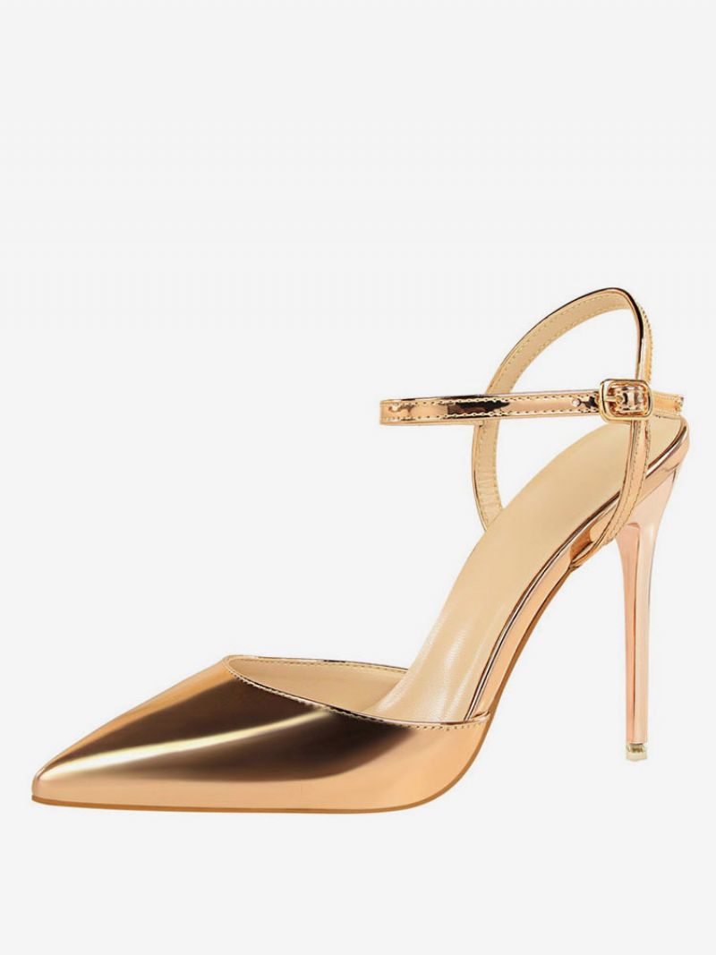 Nøgen Højhælede Spidstå Slingback Pumps Til Kvinder - Champagne