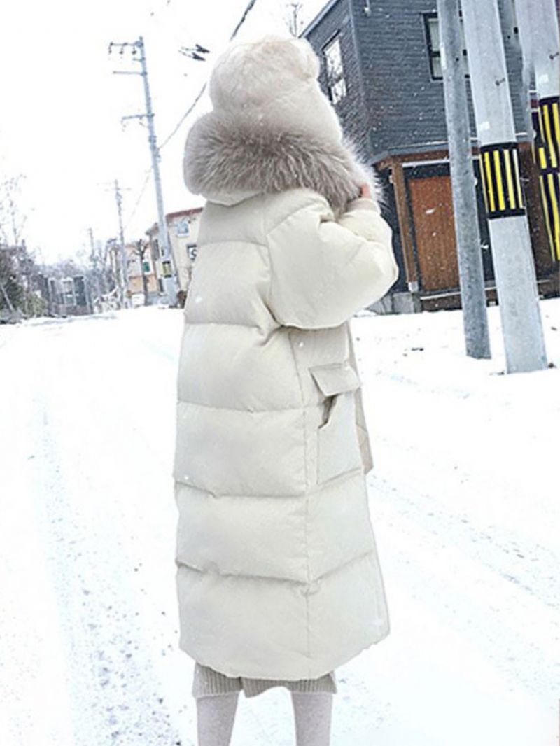 Puffer Frakker Til Damer Ecru White Thicken Vinter Overtøj - Beige