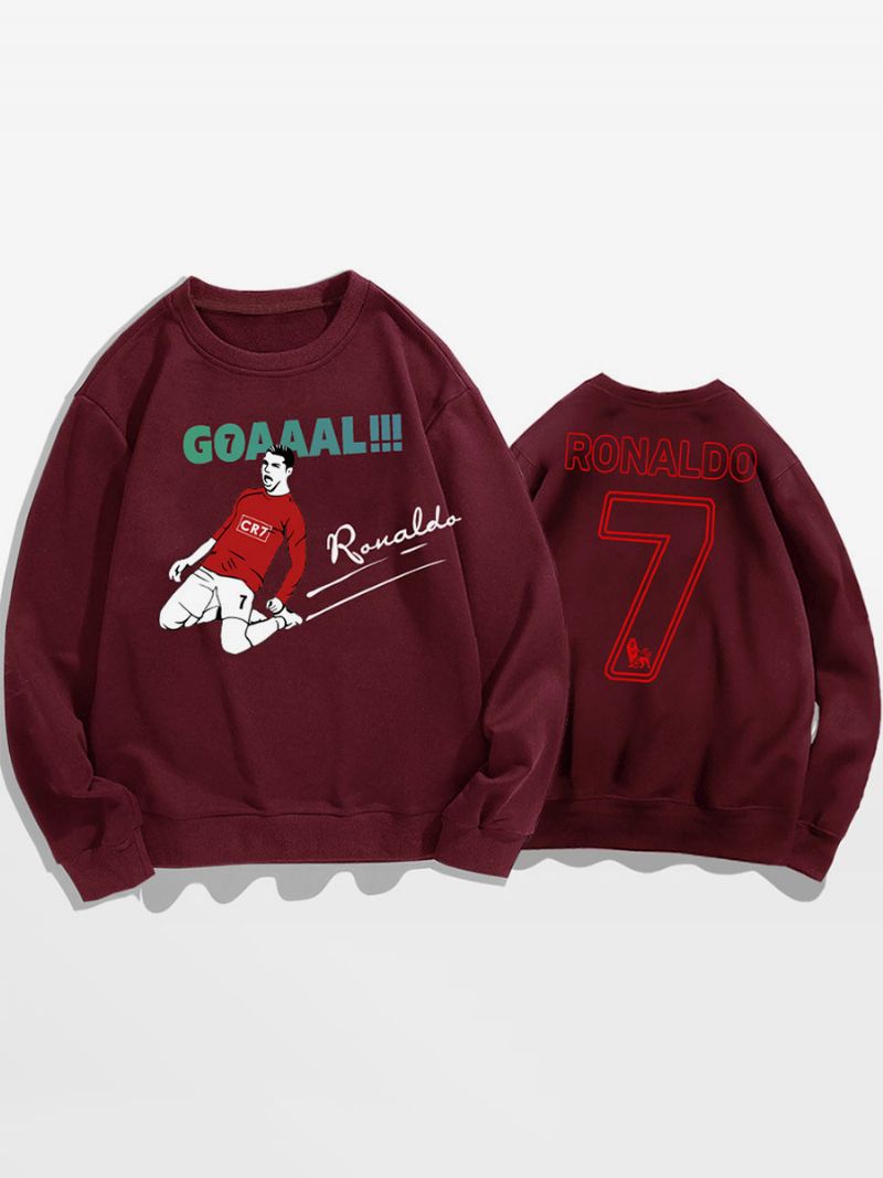 Ronaldo Sweatshirt Voksen Top Til Mænd - Burgunder