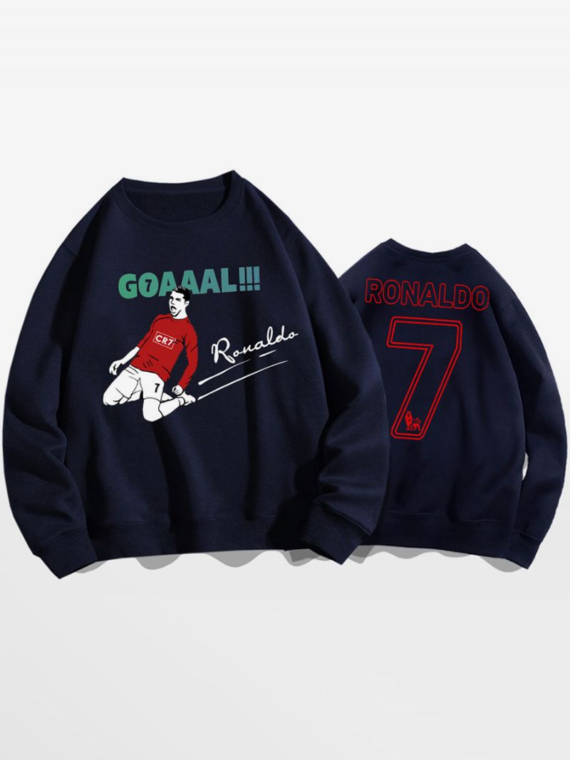 Ronaldo Sweatshirt Voksen Top Til Mænd - Dybblå