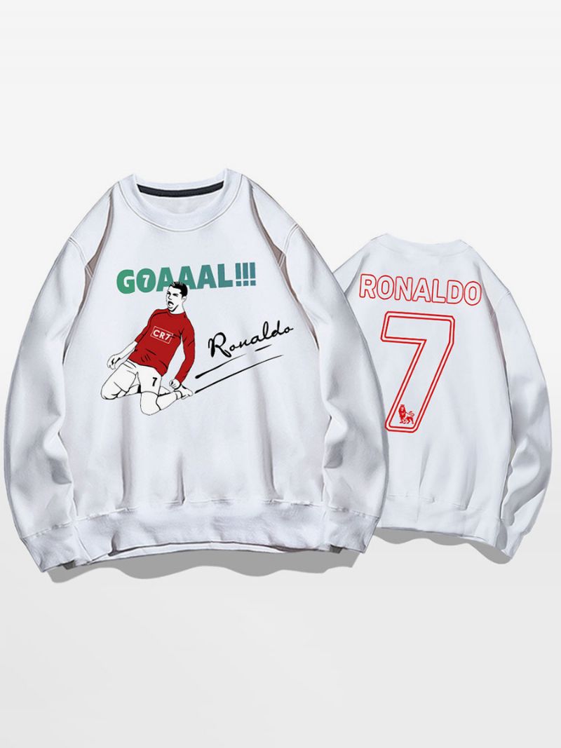 Ronaldo Sweatshirt Voksen Top Til Mænd - Hvid