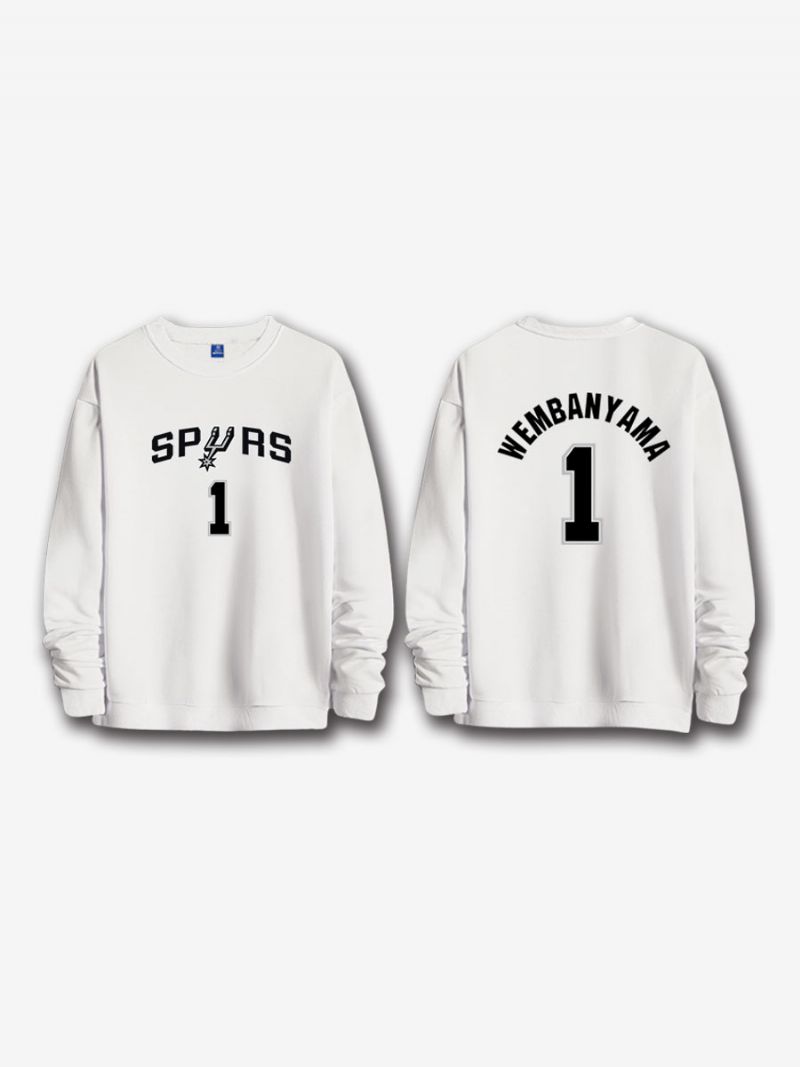 San Antonio Spurs Nummer 1 Wembanyama Sweatshirt Til Mænd