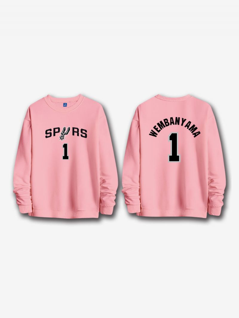 San Antonio Spurs Nummer 1 Wembanyama Sweatshirt Til Mænd - Pink