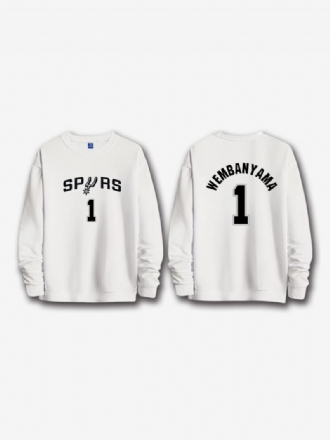 San Antonio Spurs Nummer 1 Wembanyama Sweatshirt Til Mænd