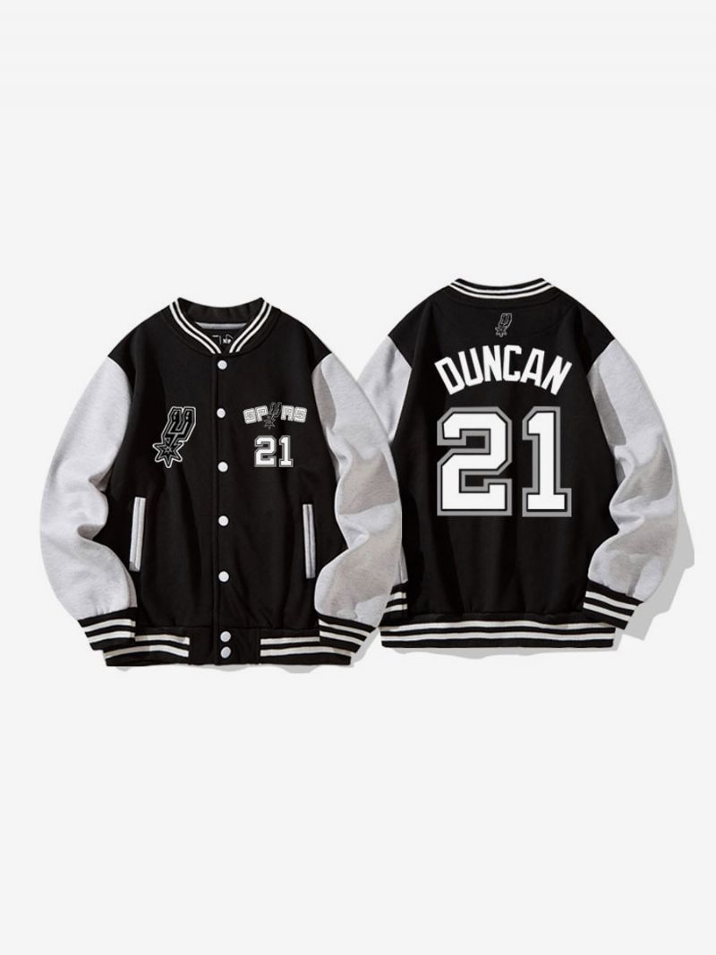 San Antonio Spurs Nummer 21 Duncan Button Down-jakke Til Mænd