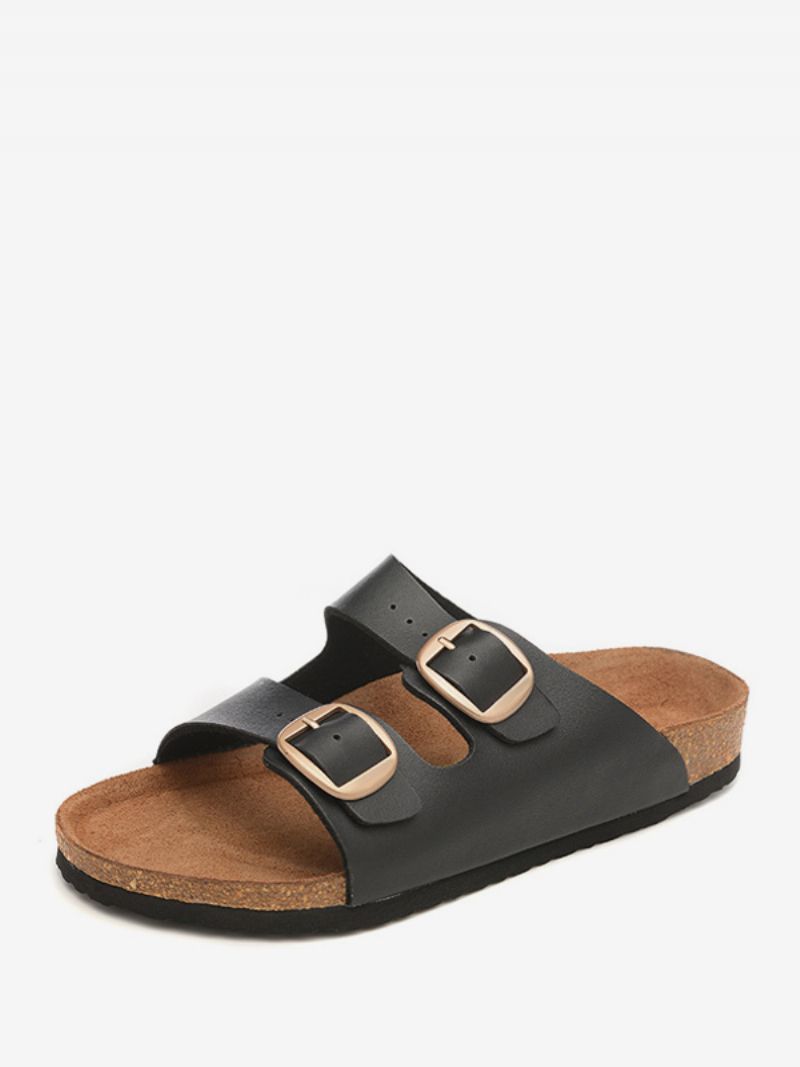 Sandaler Til Mænd Slip-on Justerbar Strap Spænde Hjemmesko Flade