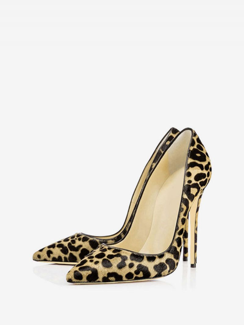 Sexet Leopardprint Hæle Spidstå Stiletto Højhælede Pumps Til Kvinder