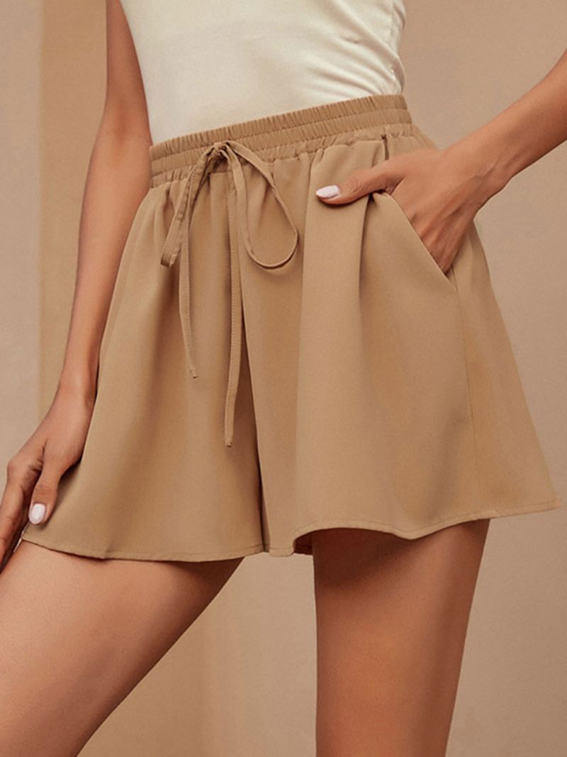 Shorts Til Kvinder Knotted Casual Bukser - Kamel