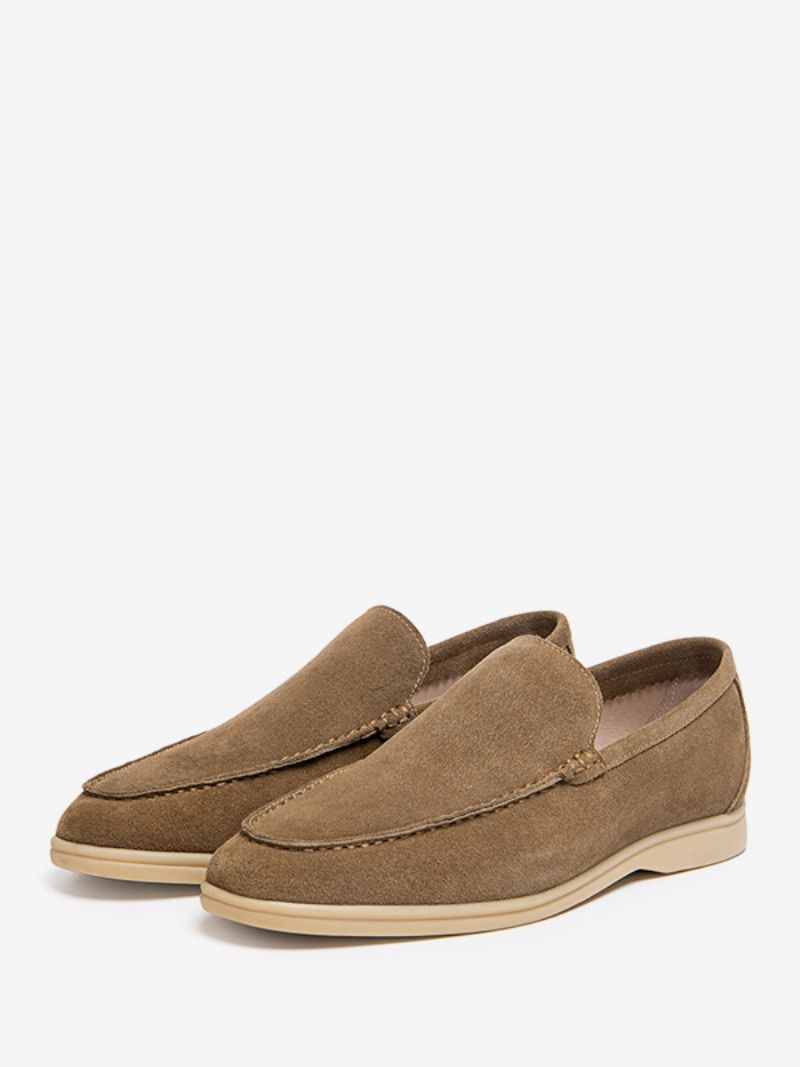 Slip-on Loafer-sko Til Mænd Af Koskind - Khaki