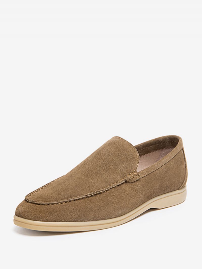 Slip-on Loafer-sko Til Mænd Af Koskind - Khaki