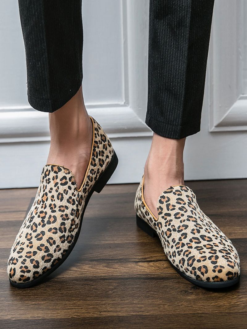 Slip On Loafers Til Mænd Med Leopardprint - Leopard