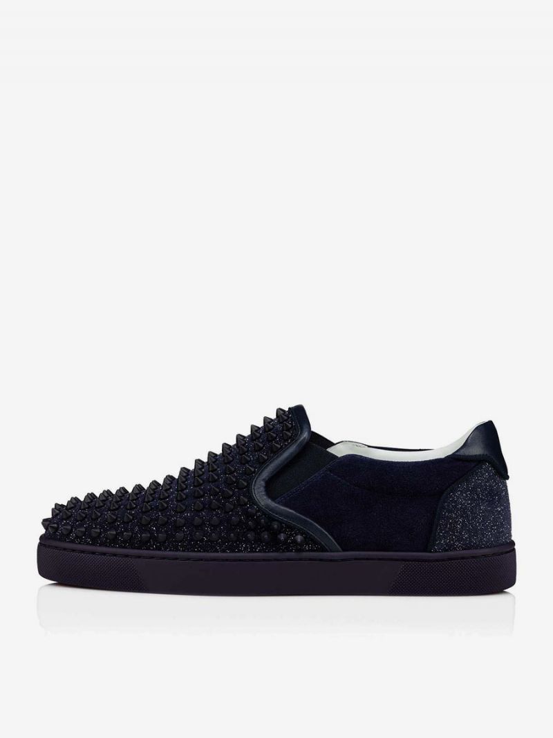 Sorte Casial Sko Mænd Rund Toe Slip On Spike - Sort