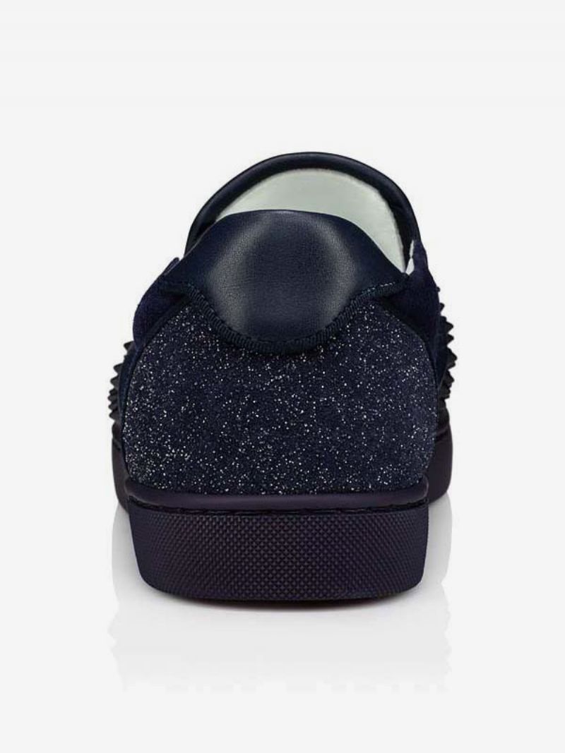 Sorte Casial Sko Mænd Rund Toe Slip On Spike - Sort