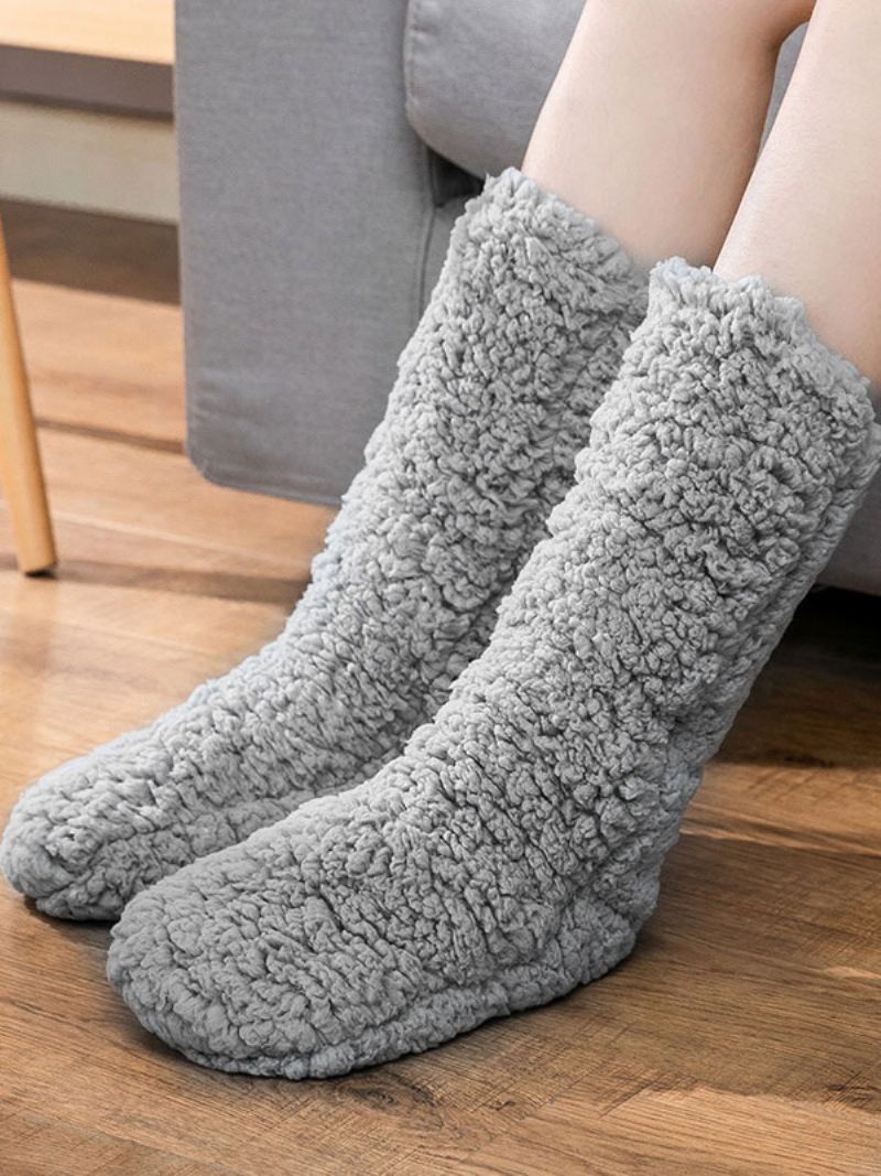 Sorte Strømper Højkvalitets Fluffy Strik Vinter Tykke Varm Hyggelig Fuzzy Calcetines Felpa Floor Invierno Dame Sokker