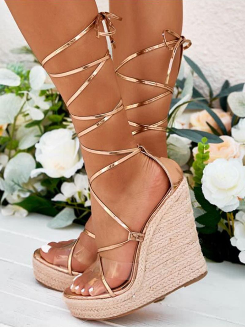 Strappy Platform Wedge Sandaler Til Kvinder