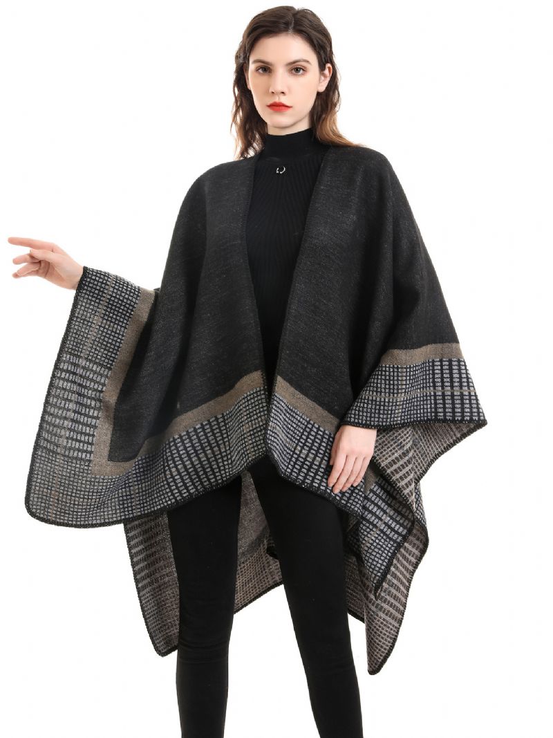 Trykt Wrap Shawl Oversized Forårsovertøj Til Kvinder