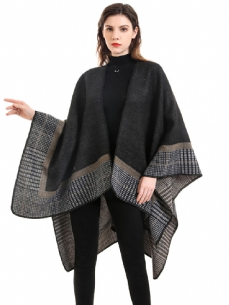 Trykt Wrap Shawl Oversized Forårsovertøj Til Kvinder